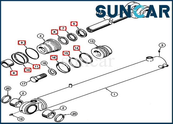 358013A1 Bucket Cylinder Replacement Seal Kit 521D Case Wheel Loader Sealing Kit