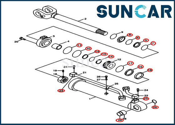 Case 31Y2-03180 31Y203180 Boom Cylinder Seal Repair Kit For 1221E Wheel Loader Parts