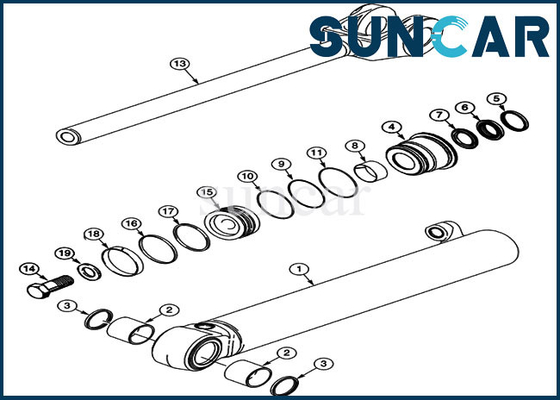 1542879C1 Case Seal Kit 63.5MM Rod 521D 521E Wheel Loader Lift Cylinder Repair Sealing Kit