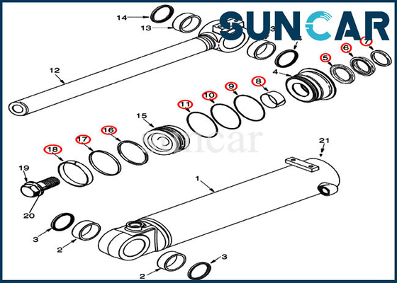 87434291 Bucket Seal Kit CASE Tilt Cylinder Sealing Kit Fits 521D 521F 621D 621G Wheel Loader