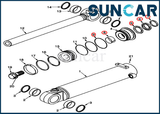 87442965 Bucket Tilt Seal Repair Kit 721D 721F Loader Case Hydraulic Cylinder Oil Seal Kit