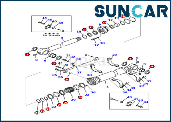 PC210LC-11 PC228US-11 моделирует KOMATSU 721-99-47131 наборов уплотнения масла экскаватора комплекта для ремонта уплотнения цилиндра руки