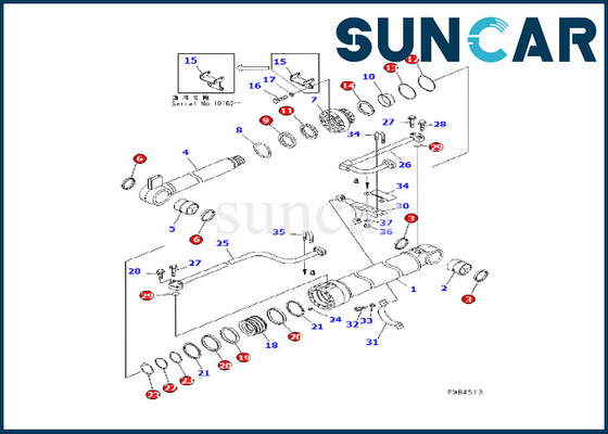 KOMATSU 707-98-46220 пригонок набора запечатывания цилиндра заграждения для экскаватора PC228USLC-1 PC228USLC-2