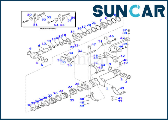 Набор 707-99-76160 уплотнения ремонта цилиндра руки KOMATSU 7079976160 для PC220LL-8 PC240LL-10 PC290LL-11
