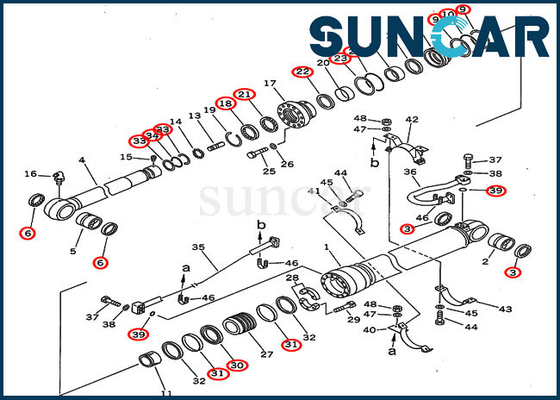 Оборудование KOMATSU PC300-5 PC310-5 пригонок комплекта для ремонта 7079967110 цилиндра набора 707-99-67110 уплотнения масла руки тяжелое
