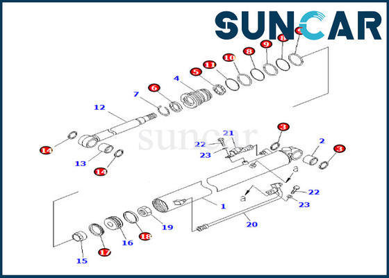 KOMATSU 707-98-24170 комплект для ремонта уплотнения цилиндра 7079824170 заграждений приспосабливает BR200T-1 BR200T-1 BR200T-1A