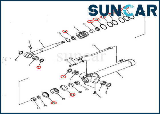 Набор 7079822150 707-98-22150 KOMATSU замены уплотнения цилиндра руки для PC28UD-2 PC28UG-2 PC28UU-2