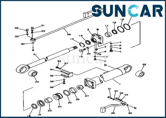 207-63-56100 части набора обслуживания KOMATSU для Assy цилиндра заграждения экскаватора PC300-1 PC300LC-1