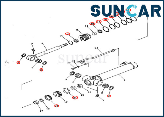KOMATSU 707-98-22170 7079822170 для набора обслуживания цилиндра руки PC28UD-2 PC28UG-2 PC28UU-2