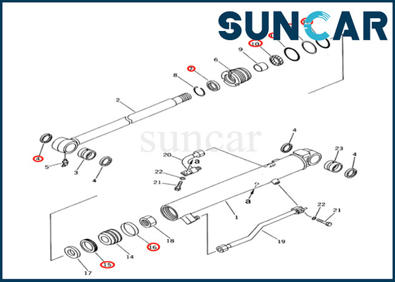 707-98-12400 7079812400 наборов запечатывания цилиндра ведра KOMATSU для PC28UD-2 PC28UG-2 PC28UU-2