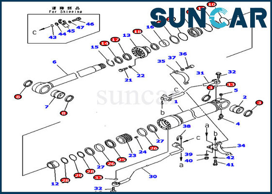 707-99-58370 комплект для ремонта цилиндра  набора PC350LC-6 PC340NLC-6 уплотнения ведра приспосабливает оборудование KOMATSU тяжелое