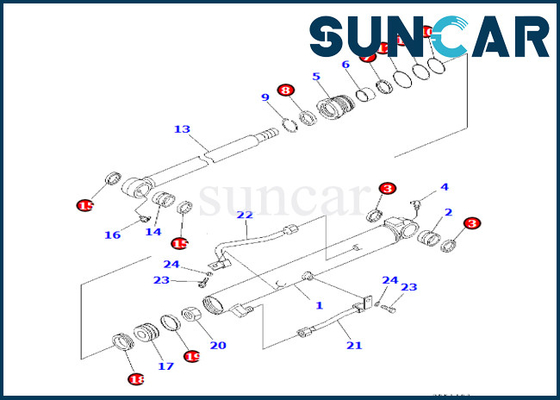 707-98-14260 набор KOMATSU обслуживания цилиндра 7079814260 ведер для набора замены цилиндра ведра PC30R-8