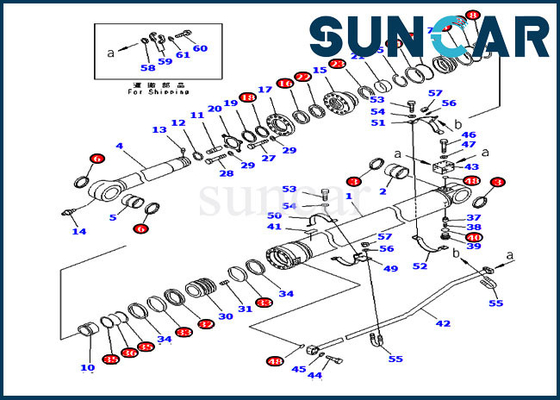 707-99-72280 комплекты для ремонта цилиндра версии 7079972280 PC300-7 KOMATSU набора уплотнения руки международные