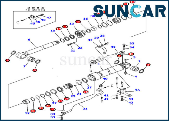 707-99-58085 набор обслуживания цилиндра KOMATSU экскаватора 7079958085 набора PC300-7 уплотнения замены заграждения