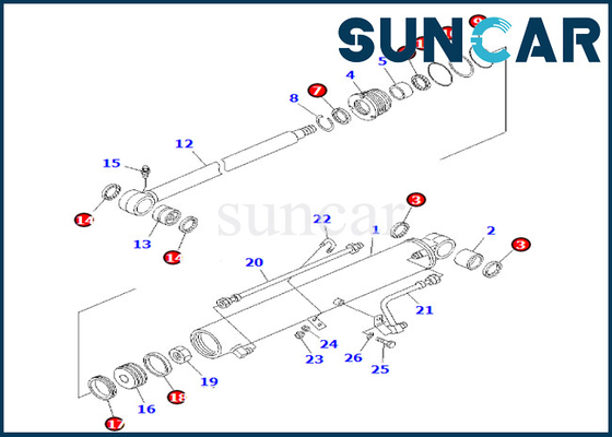 707-98-29661 комплект для ремонта KOMATSU уплотнения цилиндра качания 7079829661 заграждения приспосабливает PC35MR-1 PC35MRX-1 PC45MR-1