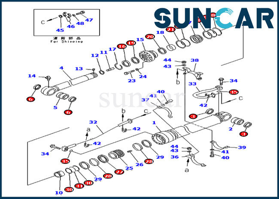 KOMATSU PC300LC-6 707-99-67040 цилиндр руки набора обслуживания 7079967040 экскаваторов гидравлический