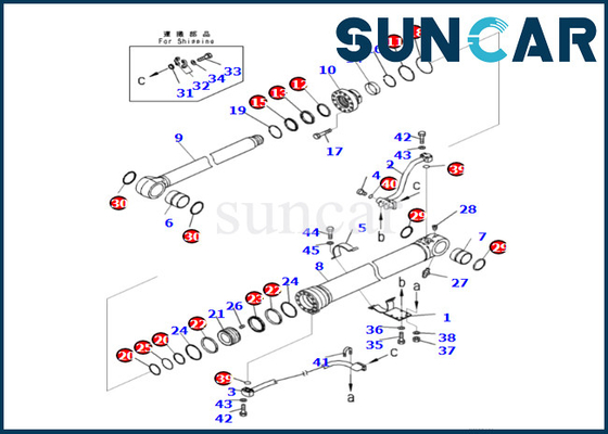 KOMATSU 721-98-01970 набор запечатывания цилиндра 7219801970 заграждений для PC360LCI-11 PC390LCI-11