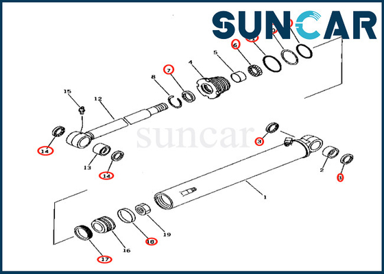 KOMATSU 707-98-25520 пригонок PC38UU-2 PC38UUM-2 PC40-7 набора 7079825520 обслуживания цилиндра качания заграждения