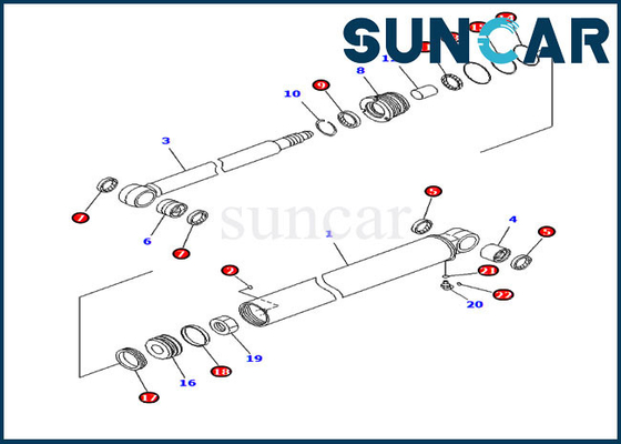 PC35MR-3 PC30MR-3 KOMATSU 707-98-23870 цилиндр набора уплотнения 7079823870 рук гидравлический