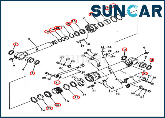 707-99-67015 цилиндр ведра набора обслуживания экскаватора для Backhoe KOMATSU PC400-5D PC400-6C