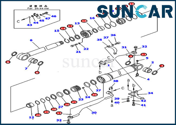 PC400-6C PC400LC-6Z KOMATSU 707-99-67305 цилиндр набора обслуживания заграждения 7079967305 экскаваторов гидравлический