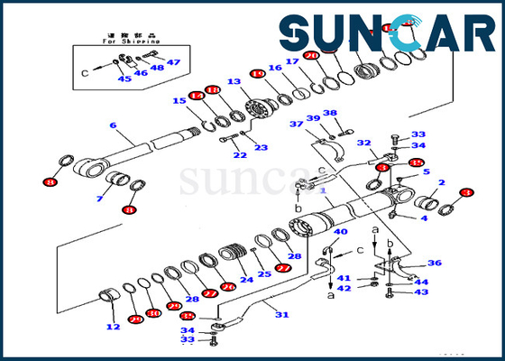 PC400-7 PC400LC-7 KOMATSU 707-99-72310 7079972310 наборов обслуживания экскаватора набора уплотнения цилиндра заграждения