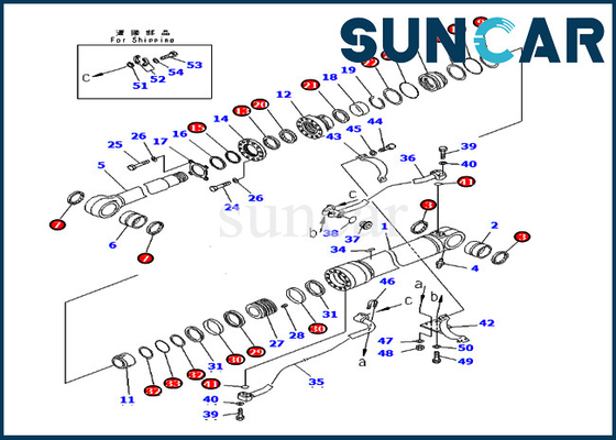 Цилиндр 707-99-72270 7079972270 KOMATSU PC400-7 PC400LC-7 набора уплотнения ремонта заграждения гидравлический для затяжелителя