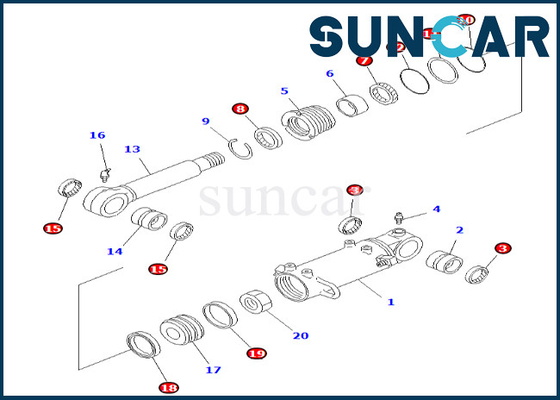 7079832120 наборов KOMATSU уплотнения цилиндра лезвия 707-98-32120 для набора уплотнения цилиндра лезвия PC40-7 PC40R-7