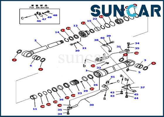 PC400-8 PC400LC-8 KOMATSU 707-99-67091 набор уплотнения цилиндрового масла сопротивления носки набора обслуживания 7079967091 заграждения