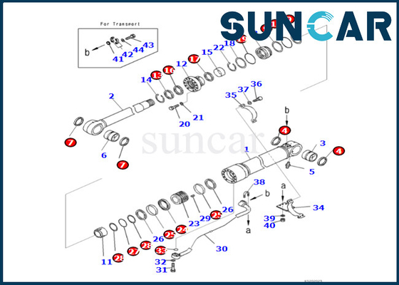 KOMATSU 721-98-00130 набор уплотнения цилиндра 7219800130 заграждений приспосабливает набор запечатывания цилиндра заграждения PC490LC-11 PC490LCI-11