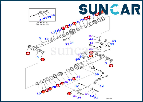 KOMATSU 707-99-76190 набор уплотнения цилиндра 7079976190 рук для PC400LCSE-8R PC500LC-8R PC500LC-8