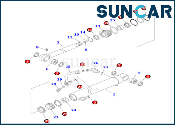 KOMATSU 707-98-26820 набор уплотнения цилиндра 7079826820 рук для PC55MR-3 PC55MR-5 PC55MR-5M0