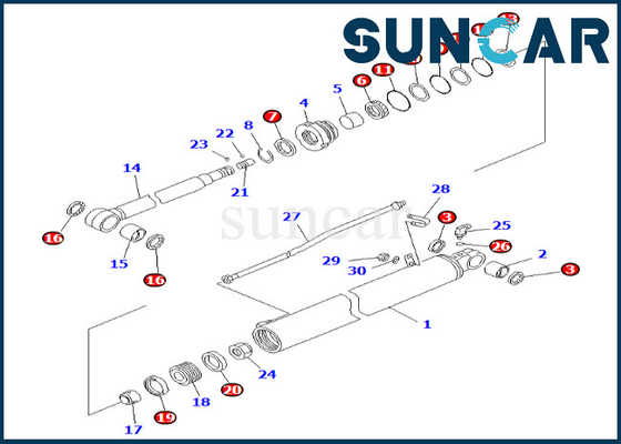 707-98-35181 набор KOMATSU уплотнения цилиндра 7079835181 руки для набора запечатывания цилиндра руки BR200T-1 BR200T-1A