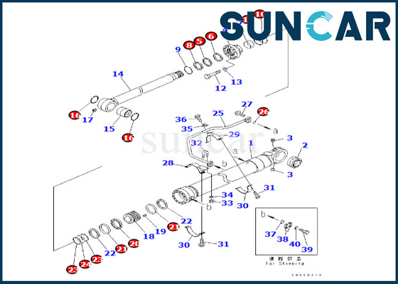 Bucket Cylinder Seal Kit For PC600-8 PC600LC-6A 707-99-67830 7079967830 Komatsu Bucket Cylinder Sealing Kit