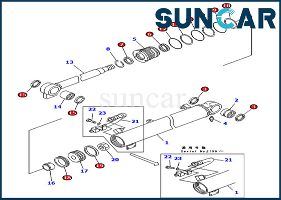 PC40MR-1 PC45MR-1 KOMATSU 707-98-25700 7079825700 наборов уплотнения цилиндрового масла набора запечатывания заграждения