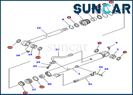 707-98-25910 7079825910 Bucket Seal Repair Kits Hydraulic Cylinder For Komatsu PC40MR-1 PC45MR-1