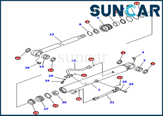 707-98-15740 7079815740 Komatsu Oil Seal Kit For Bucket Cylinder PC40MR-1 PC40MRX-1 Inner Parts