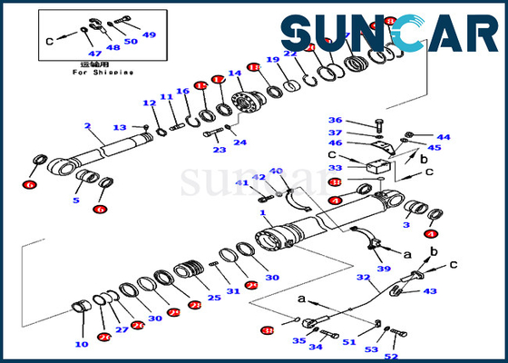 7079969460 частей PC450-8 PC430-8 KOMATSU экскаватора 707-99-69460 наборов обслуживания набора уплотнения цилиндра руки