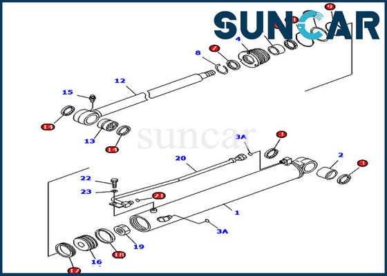 PC45MR-1 PC45MRX-1 KOMATSU 707-98-29620 цилиндр комплекта для ремонта уплотнения качания 7079829620 заграждений гидравлический