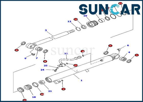 KOMATSU подготовляет комплекты для ремонта уплотнения 707-98-15770 7079815770 частей обслуживания цилиндра экскаватора PC45MR-3