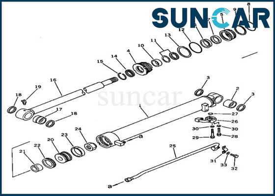 PC60U-3 KOMATSU 201-63-33300 2016333300 наборов уплотнения замены набора запечатывания цилиндра руки гидравлических