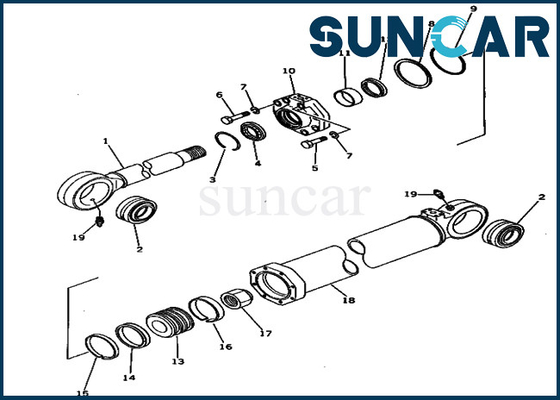Набор 209-63-76500 уплотнения масла ведра PC650-1 KOMATSU 2096376500 наборов замены цилиндра герметизируя