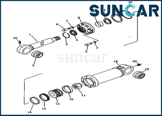 209-63-86401 2096386401 компенсируют наборы уплотнения экскаватора PC650-1 KOMATSU затяжелителя набора обслуживания цилиндра