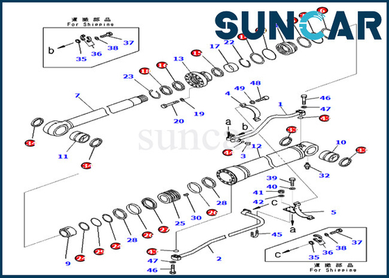 PC650LC-11 PC700LC-11 KOMATSU 721-98-01360 7219801360 наборов обслуживания набора уплотнения цилиндра заграждения