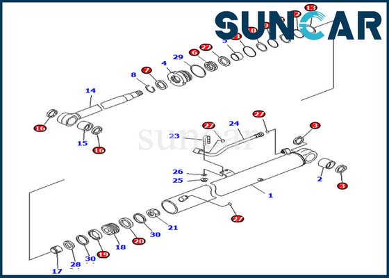 PC70-8 KOMATSU 707-99-36710 7079936710 наборов замены набора уплотнения гидравлического цилиндра заграждения