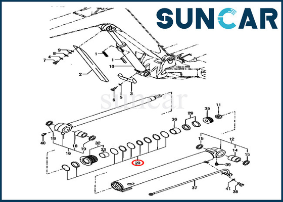 Части обслуживания моделей PC70FR-1 набора YM172187-72250 YM17218772250 KOMATSU уплотнения ремонта цилиндра заграждения